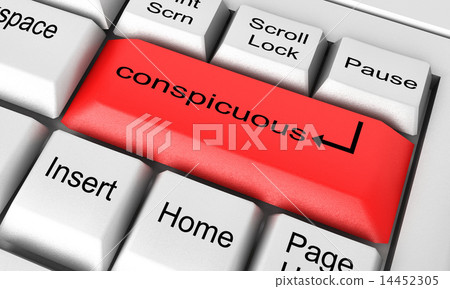 conspicuous word on white keyboard 14452305