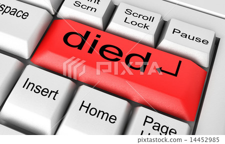 died word on white keyboard died word on white keyboard 14452985