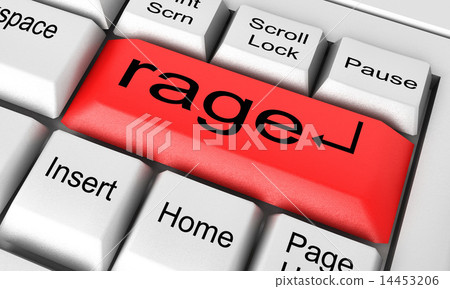 rage word on white keyboard rage word on white keyboard 14453206