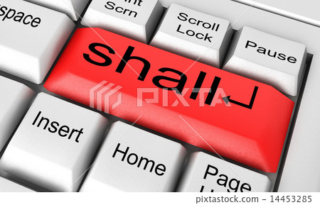 shall word on white keyboard 14453285