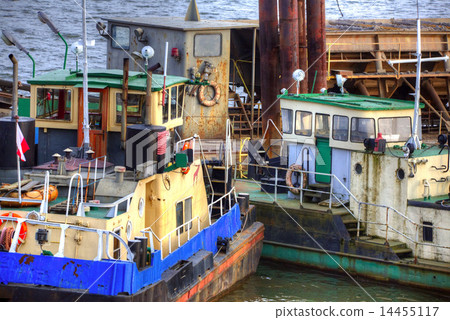 Ships moored at a shipyard Ships moored at a shipyard 14455117