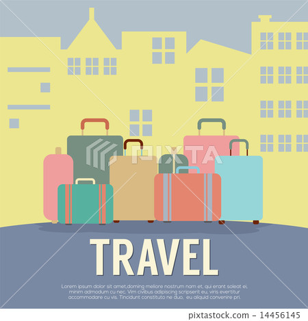 Many Luggage In Front Of Building Travel Concept 14456145