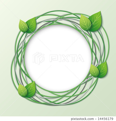 Eco creative frame with circles and leaves Eco creative frame with circles and leaves 14456179