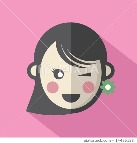 Single Woman's Face Flat Design Icon Single Woman's Face Flat Design Icon 14456188
