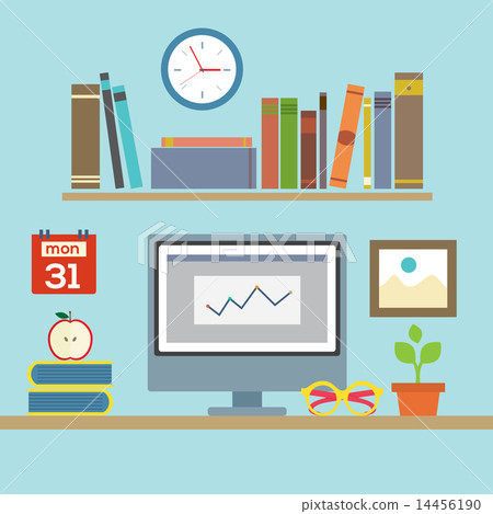 Flat Design Workplace 14456190