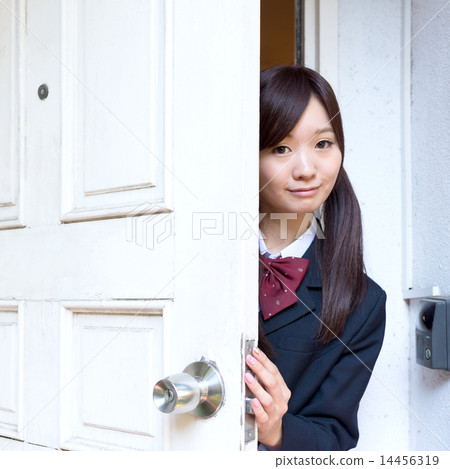 Girls high school students greet Girls high school students greet 14456319