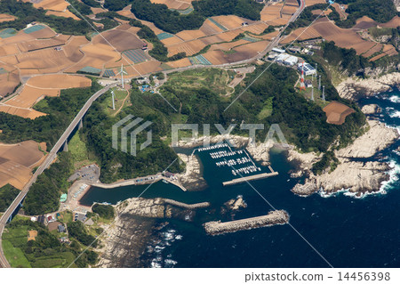 Miura Miyagawa Fisherina鳥瞰圖在Miura半島南部的附近 14456398