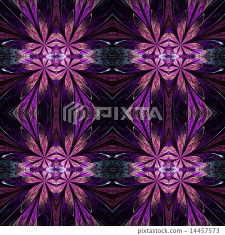 Symmetrical flower pattern.Pink and purple palette Symmetrical flower pattern.Pink and purple palette 14457573