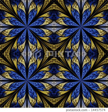 Symmetrical pattern. Blue and beige Symmetrical pattern. Blue and beige 14457574