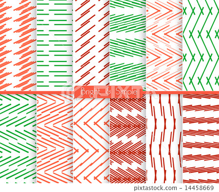Bright and simple red red and green pattern set Bright and simple red red and green pattern set 14458669