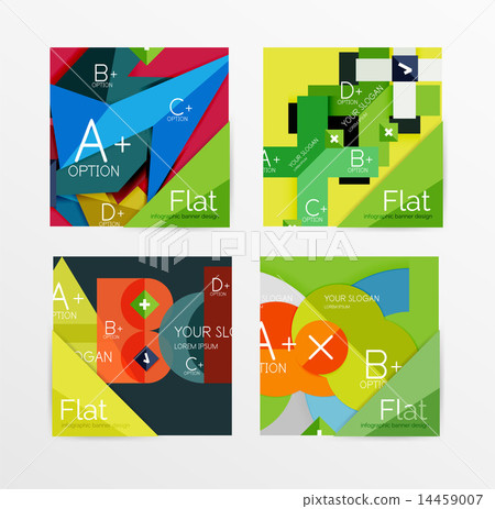 Flat design square shape infographic banner - Stock Illustration ...