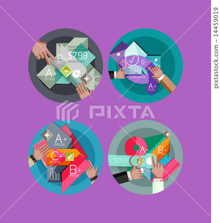 Set of flat design circle infographic icons Set of flat design circle infographic icons 14459019