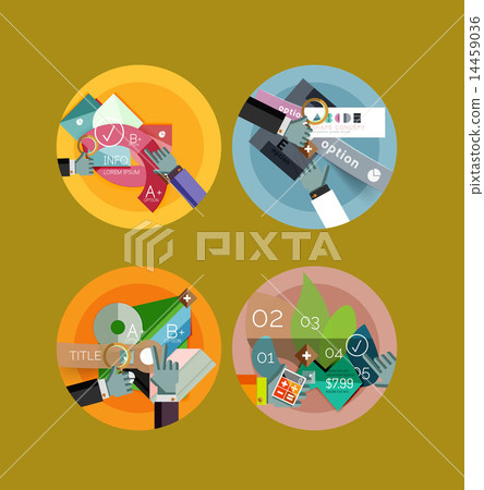 Set of flat design circle infographic icons Set of flat design circle infographic icons 14459036