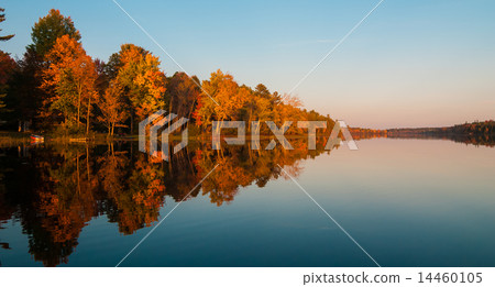 Mirror like glass reflections on the lake  14460105