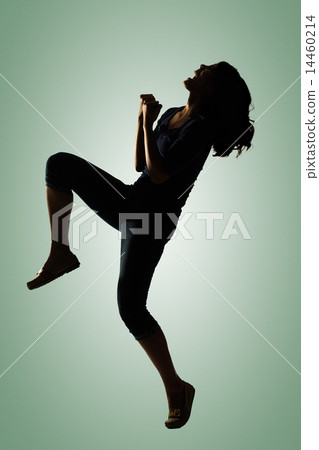 Silhouette of young Asian woman pose Silhouette of young Asian woman pose 14460214