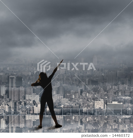silhouette of Asian woman silhouette of Asian woman 14460372