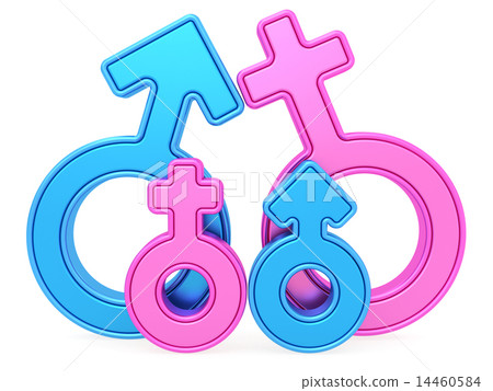 Parents with children of gender signs 14460584