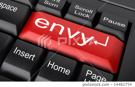 envy word on red keyboard button 14462754