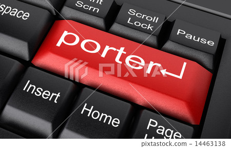 porter word on red keyboard button 14463138