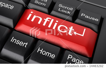 inflict word on red keyboard button inflict word on red keyboard button 14463282