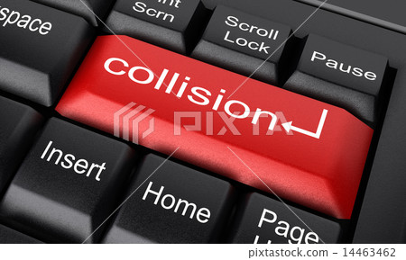 collision word on red keyboard button 14463462