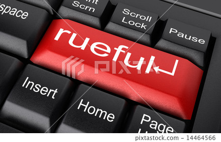 rueful word on red keyboard button 14464566