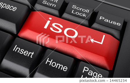 iso word on red keyboard button 14465234