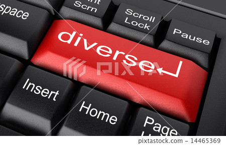 diverse word on red keyboard button diverse word on red keyboard button 14465369