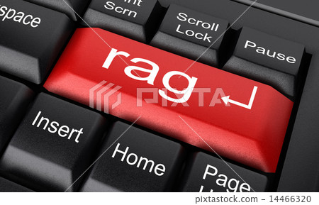 rag word on red keyboard button 14466320