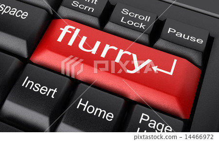 flurry word on red keyboard button 14466972