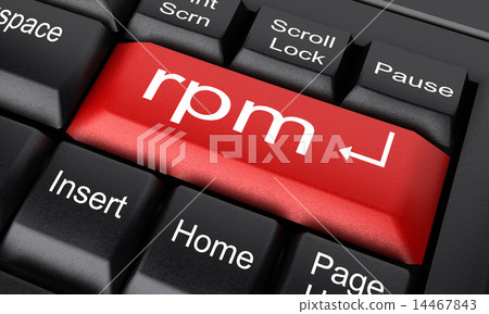 rpm word on red keyboard button 14467843