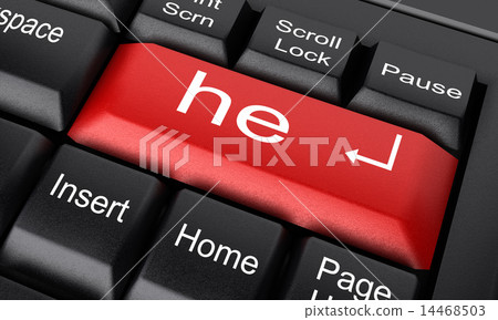 he word on red keyboard button 14468503