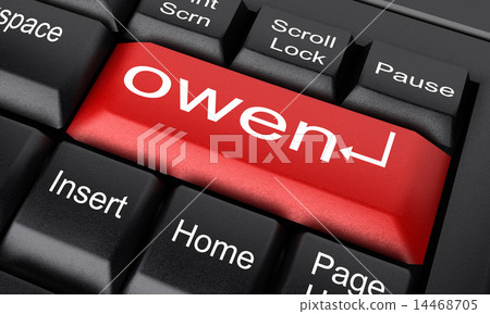owen word on red keyboard button owen word on red keyboard button 14468705