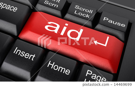 aid word on red keyboard button aid word on red keyboard button 14469699