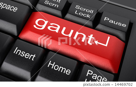gaunt word on red keyboard button 14469702
