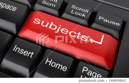 subjects word on red keyboard button 14469942