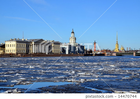 University Embankment in St. Petersburg, Russia 14470744