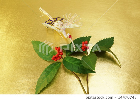 新年的背景材料·水的起重機到Senryu·Kani日本紙張背面位置·明信片對應比率 新年的背景材料·水的起重機到Senryu·Kani日本紙張背面位置·明信片對應比率 14470745