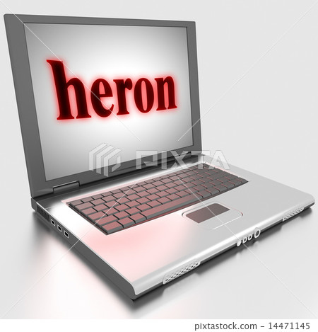 heron word on laptop 14471145