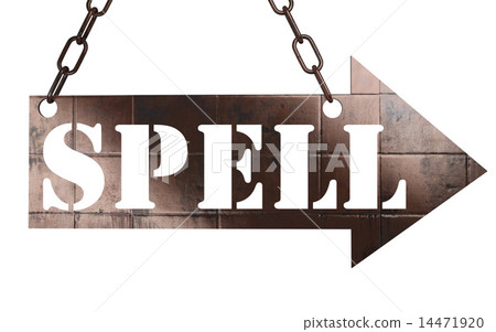 spell word on metal pointer 14471920