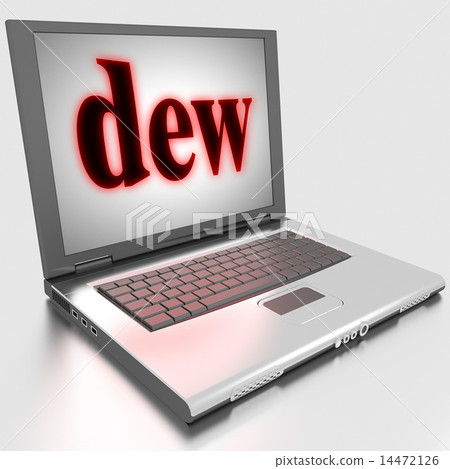 dew word on laptop 14472126