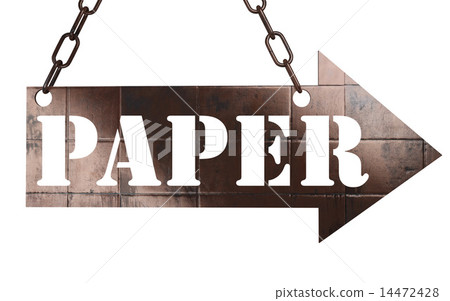 paper word on metal pointer 14472428