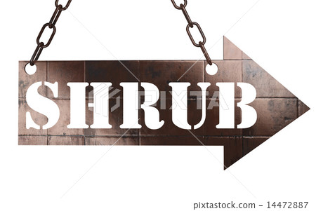 shrub word on metal pointer shrub word on metal pointer 14472887