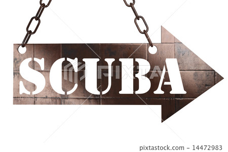 scuba word on metal pointer 14472983