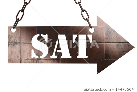sat word on metal pointer 14473504