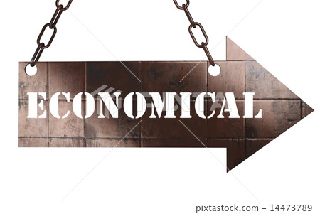 Economical Word On Metal Pointer Stock Illustration