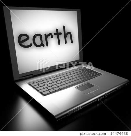 earth word on laptop 14474488