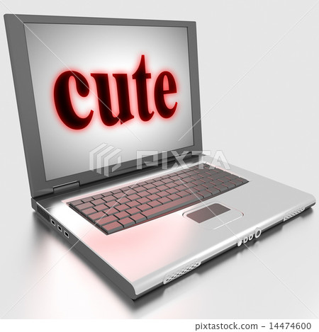 cute word on laptop 14474600
