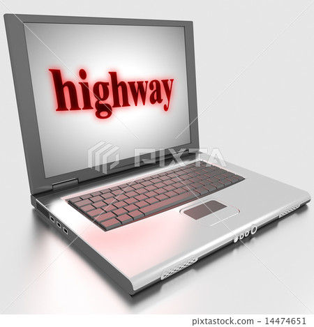 highway word on laptop 14474651