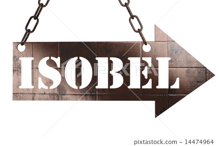 Isobel word on metal pointer 14474964